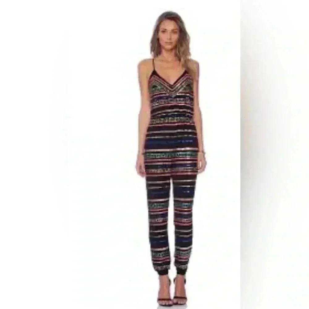 Mara Hoffman metallic sequin jumpsuit romper size small